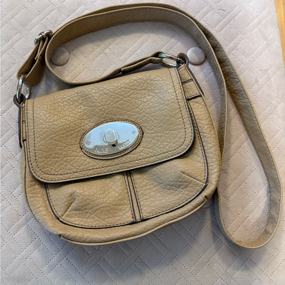 Nine West tan faux leather crossbody mini bag